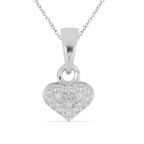 REAL WHITE DIAMOND DOUBLE CUT GEMSTONE PENDANT IN 925 SILVER
